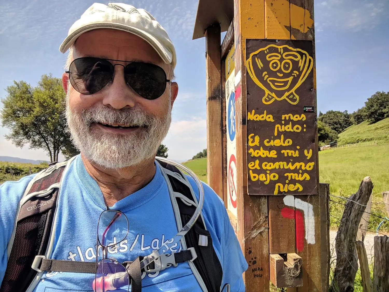 Camino de Santiago sign post.