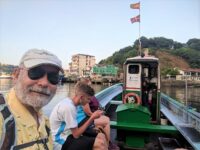 Selfie people on small boat