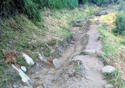 Stairway destroyed by erosion