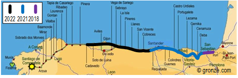 El Camino del Norte map