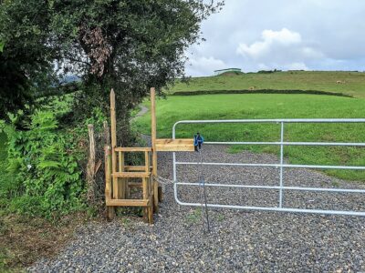 My Camino Day August 4 2018 brought with it something entirely new, a ladder for pilgrims so that no gate might be accidentally left open 